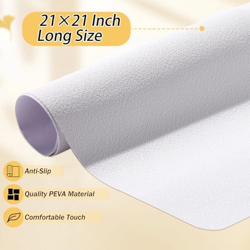 Dunzoom 21x21 Nonslip Shower Mat with Drain Hole