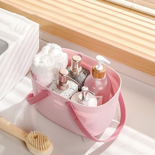 Multi-Scene Plastic Storage Basket with TPR Handle and Ventilated Design