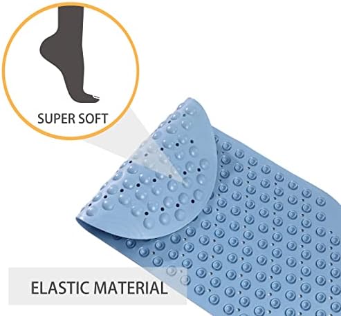 Mantto Non-Slip TPE Bathtub Mat Blue 35x16