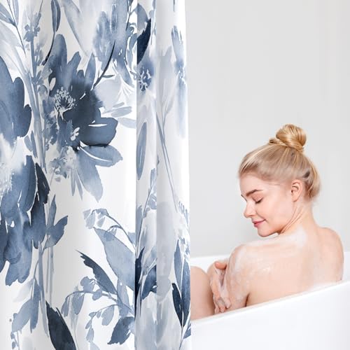 Extra Long Shower Curtain 72 x 96 Inch with Hooks