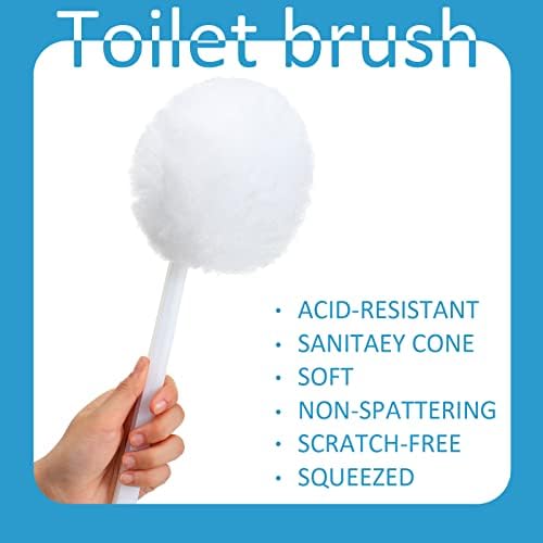 Eaasty 20 Pack Toilet Bowl Brush with Long Handle and Silk Cotton Head