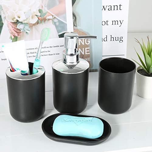 Fanciher 4-Piece Black Bathroom Accessory Set