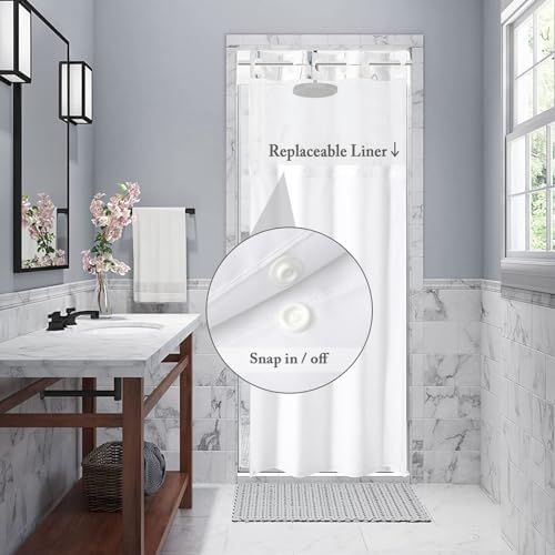 Gibelle Small Stall Floral Shower Curtain Set - 36 x 74 Waterproof Washable