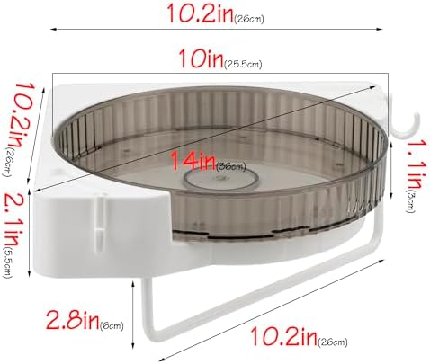 Rotating Corner Shower Caddy with Hooks and Towel Bar