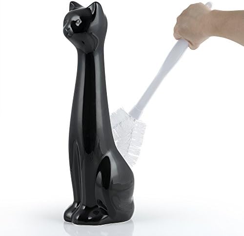 Allure Home Creation Black Cat Toilet Brush Holder and Brush Set 1