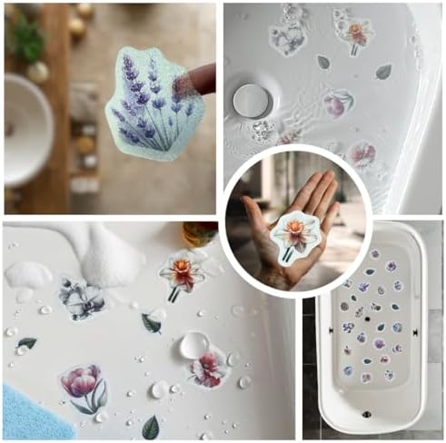 Non Slip Bathtub Stickers 25PCS Cute Floral Decals