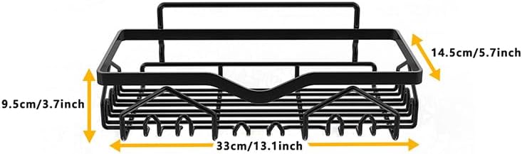 Wall Mounted Shower Caddy Organizer 3 Pcs No Drilling Black L