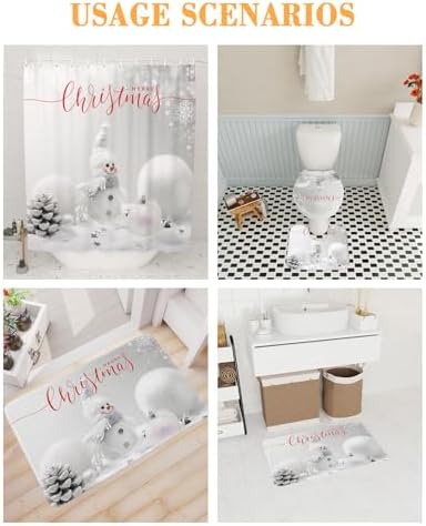 ZOE GARDEN Christmas Bathroom Set with Rug and Accessories