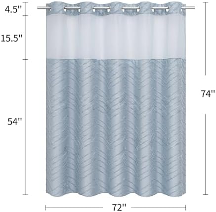 Boho Fog Blue Shower Curtain Set with Snap Liner