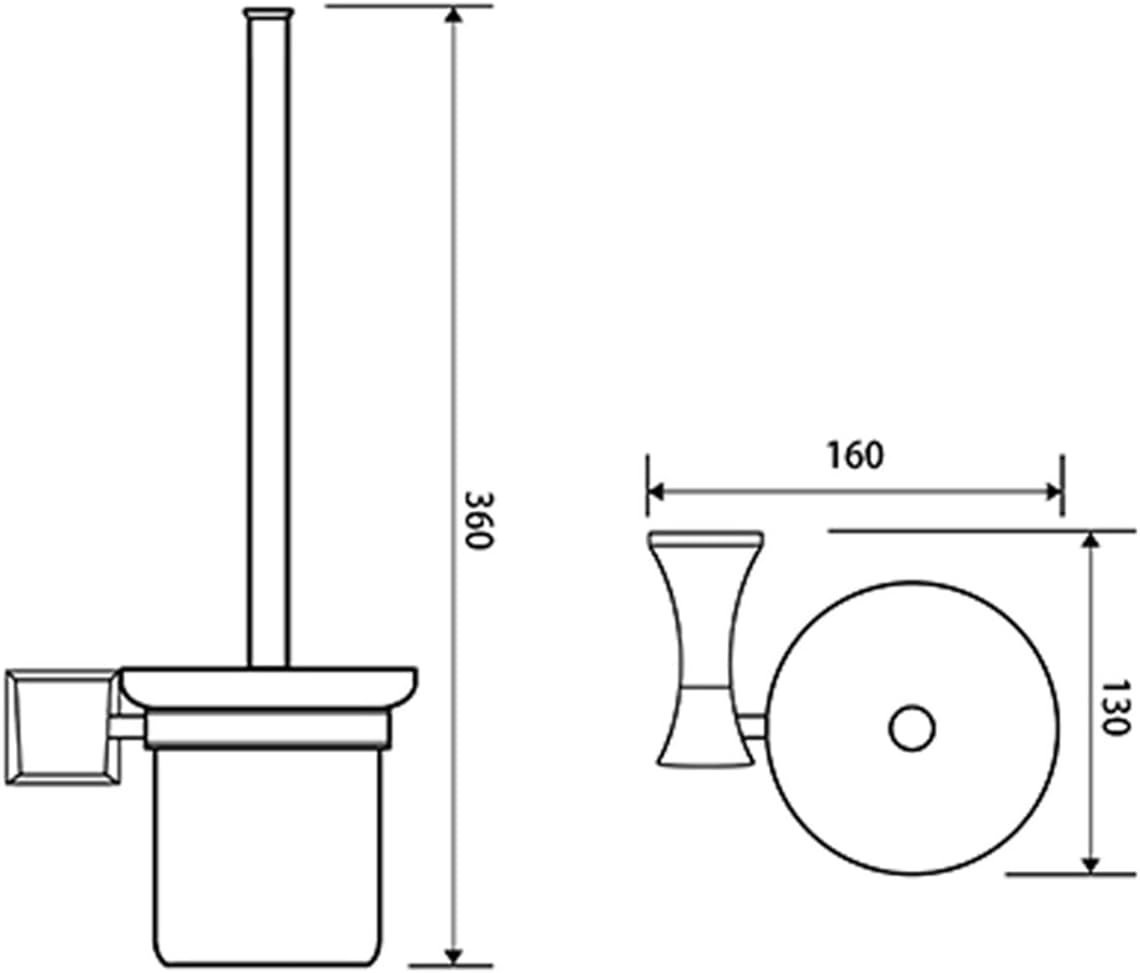 INPETS Chrome Screw Wall Mounted Toilet Brush Holder
