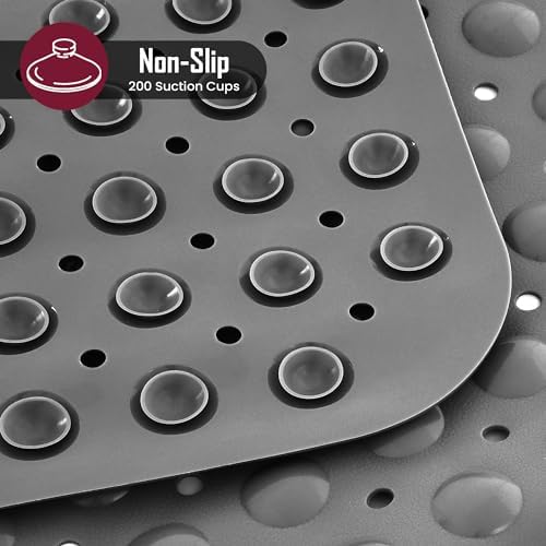 LDC Bath Mat 40x16 Grey with Suction Cups