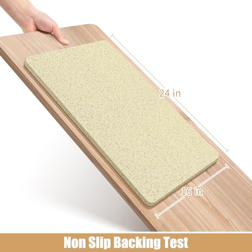 OTHWAY Non Slip Shower Mat for Wet Areas PVC Loofah Mat Beige