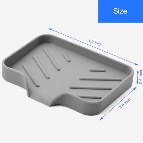 Metopets Sponge Holder with Drain Spout - Grey 47 x 36