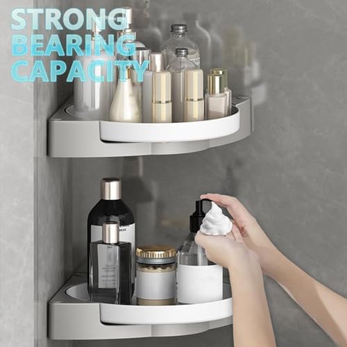 Corner Shower Caddy with Lazy Susan Organizer No Drilling