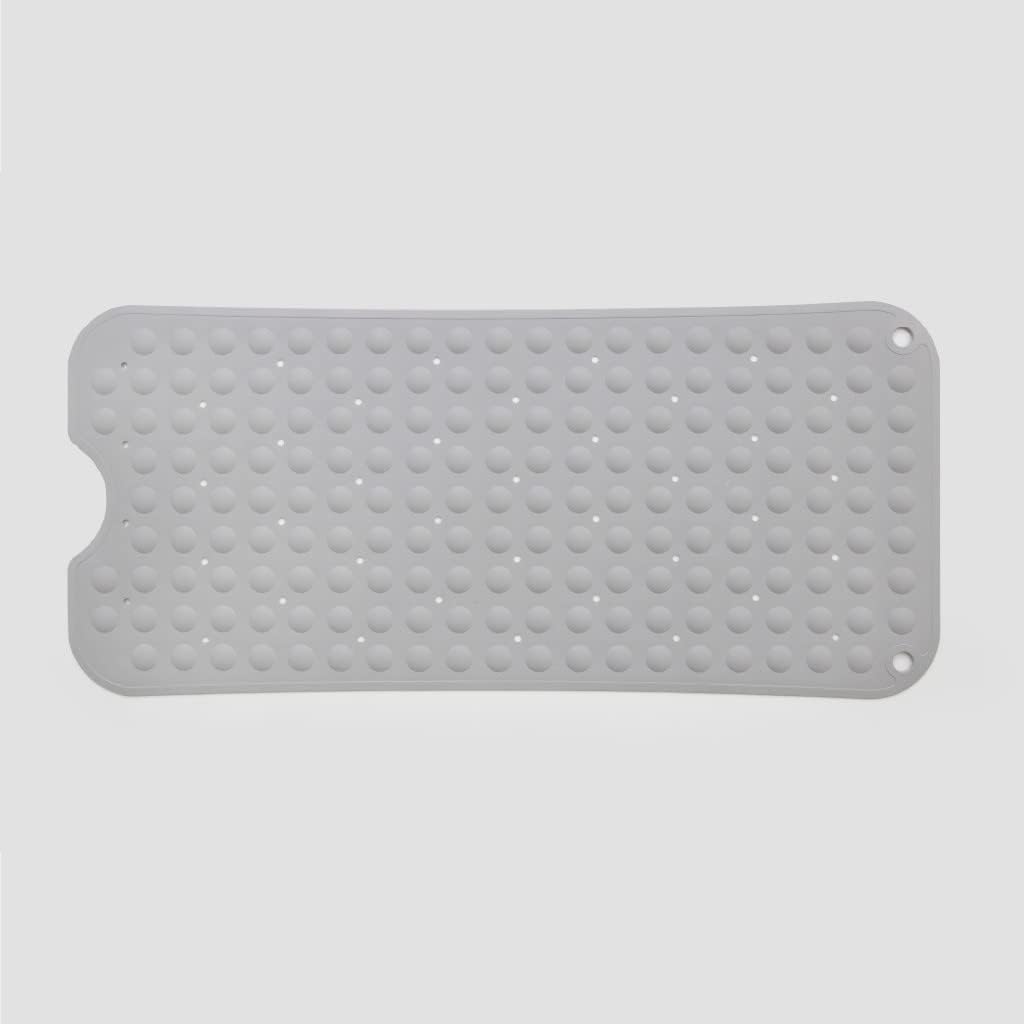 Cladore Extra Large Bath Mat Non-Slip Rubber 35L x 16W Gray