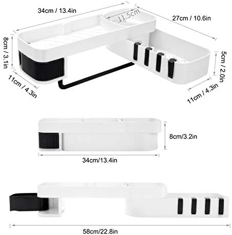DriKou 180-Degree Rotatable Bathroom Corner Shelf