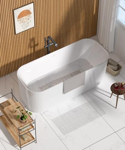 HITSLAM Non-Slip Bathtub Mat with Suction Cups 35x16 Inch