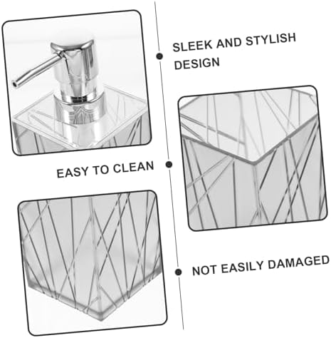 Alipis Bathroom Accessory Set with Shampoo Dispenser and Toothbrush Holder