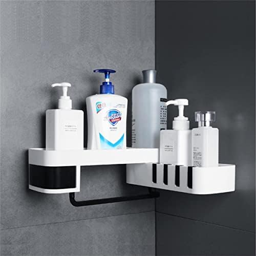 OWOT Adhesive Shower Caddy with 4 Hooks and Expandable Design