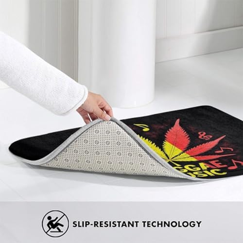 BoomDragon Anti-Slip Washable Bath Mat with Rasta Flag Design