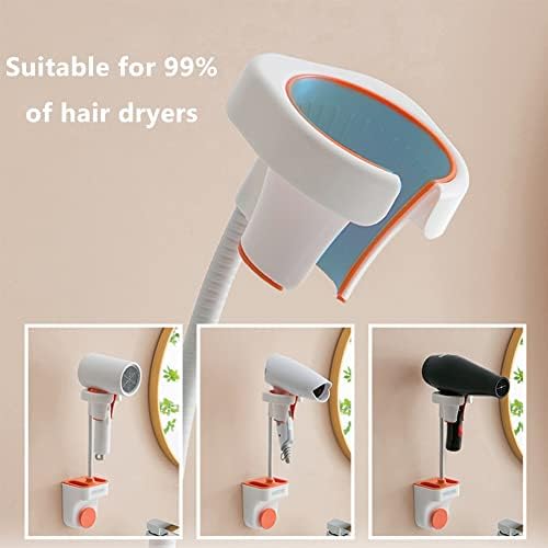 HOTRA Adjustable Showerhead Bracket with Hair Dryer Hook and Storage