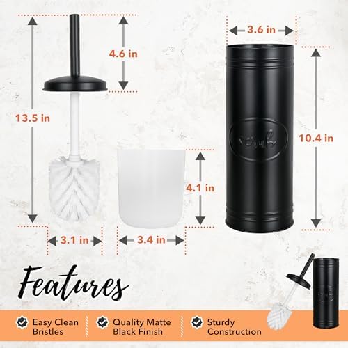 Autumn Alley Matte Black Toilet Brush with Holder Set
