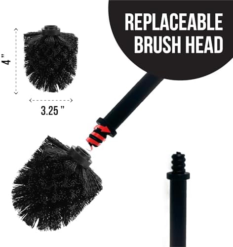 Splash Home Adora Toilet Brush with Holder - Satin Nickel 1
