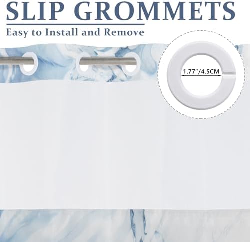 Marble Shower Curtain with Snap Liner 71x74 Inch 1