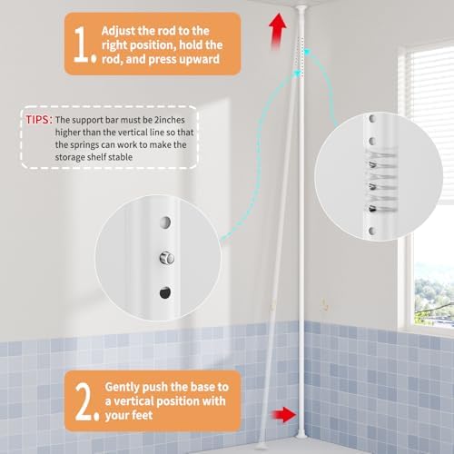 Shuang Qing 4-Tier Rotating Shower Caddy with Safety Guardrail