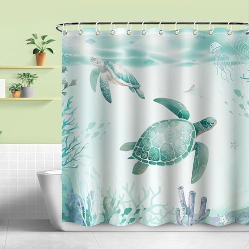 LSYDCARM Sea Turtle Shower Curtain 71x71 Waterproof