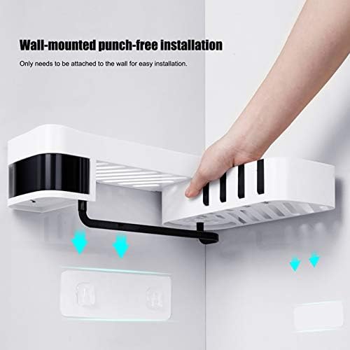 DriKou 180-Degree Rotatable Bathroom Corner Shelf