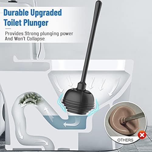 UPTRONIC 4 Pack Toilet Plunger and Brush Set