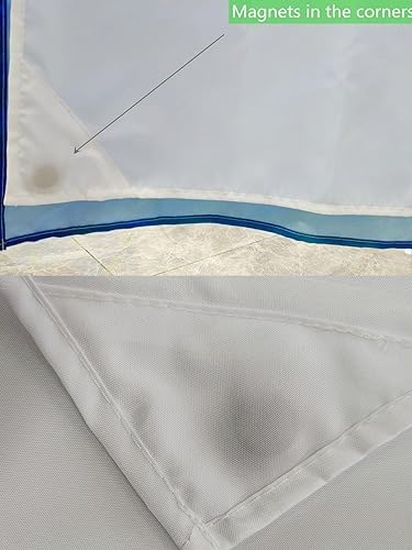 Mimihome No Hook Shower Curtain with Snap Liner Ocean Blue 71x74 Inches 1