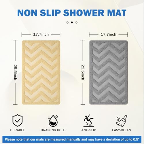 YDKGL Gray Non Slip Bathtub Mat 18x30in