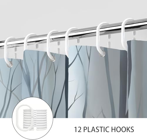 Boho Tree Shower Curtain Set with 12 Hooks 72X72IN
