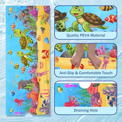 16 x 40 Sea Turtle Non-Slip Bath Mat with Cartoon Pattern 1
