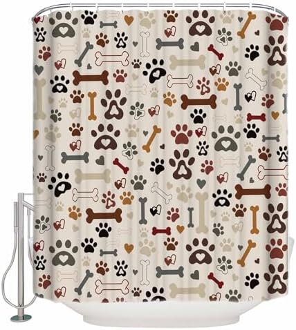 ZOE GARDEN Dog Claws Love Shower Curtain Set
