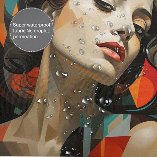 DAOWANGZUO Abstract Girl Boho Shower Curtain Set