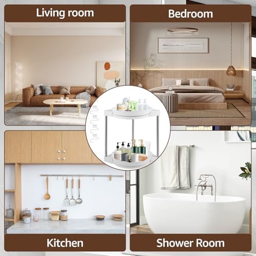 360 Rotating Corner Shower Caddy with 5 Hooks