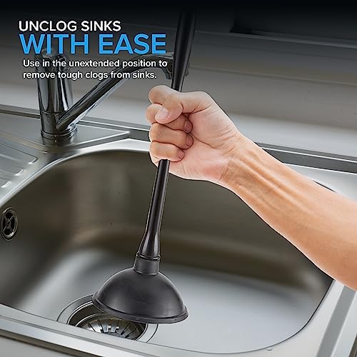 Toilet Plunger and Brush Set - 2 Pack Black