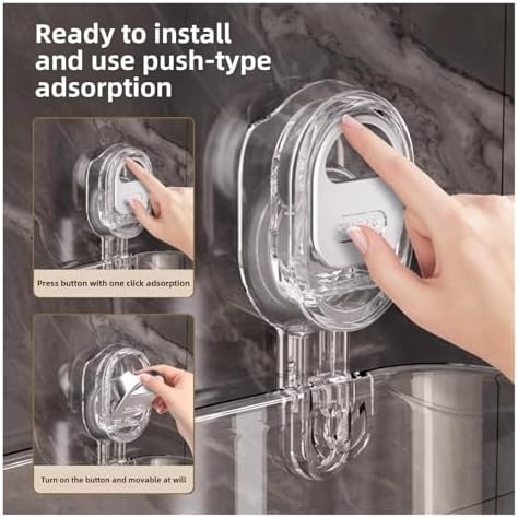 No Drill Bathroom Suction Storage Box with Large Capacity