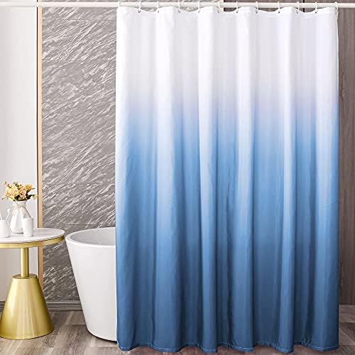 YI ZE Ombre Shower Curtain Set Navy Blue 72x72