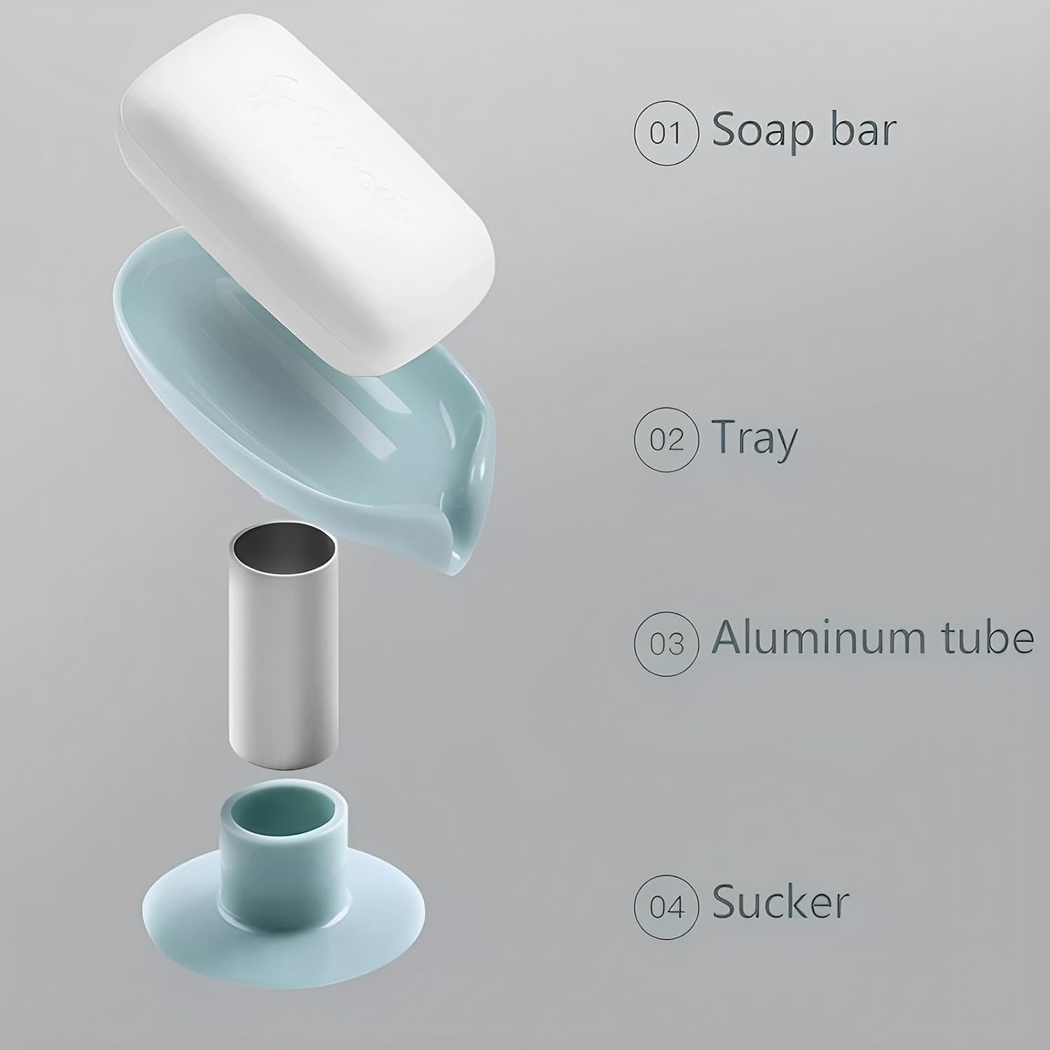 Self-Draining Soap Dish with Suction Cup Holder