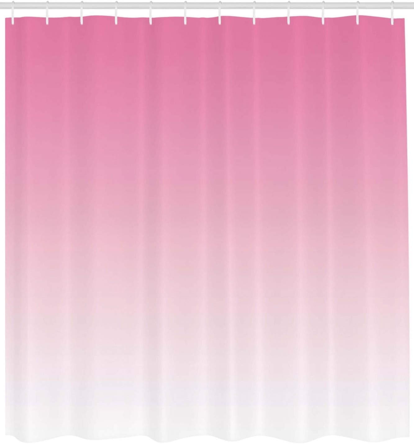 Ambesonne Pale Pink Ombre Shower Curtain Set with 12 Hooks