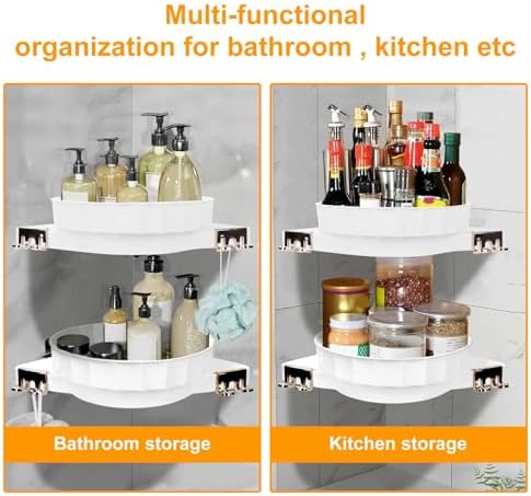 2 Pack Corner Shower Caddy with 360 Rotate