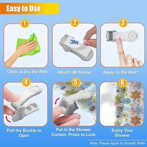 Kingwee Sunflower Shower Curtain Clips 4 Pack Grey