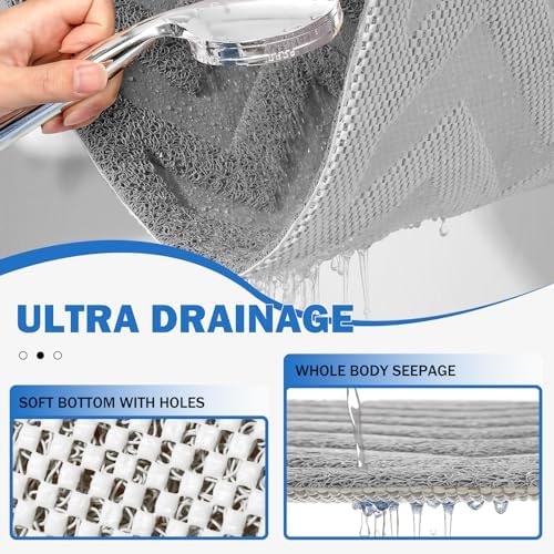 YDKGL Gray Non Slip Bathtub Mat 18x30in