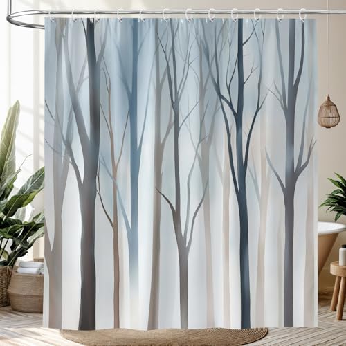 Boho Tree Shower Curtain Set with 12 Hooks 72X72IN