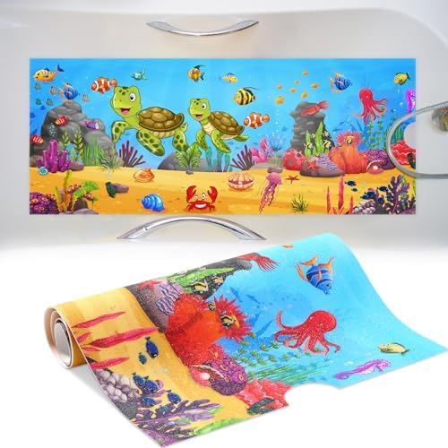16 x 40 Sea Turtle Non-Slip Bath Mat with Cartoon Pattern 1