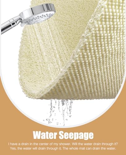 OTHWAY Non Slip Shower Mat for Wet Areas PVC Loofah Mat Beige